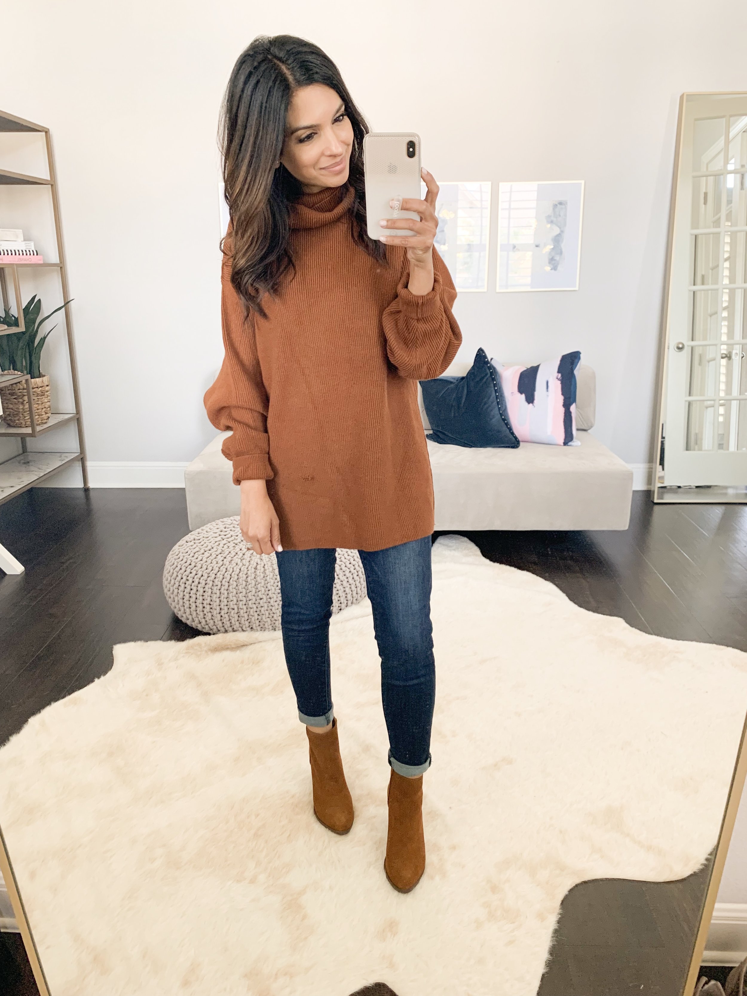  Tunic Sweater (XS) // Jeans (TTS) // Booties (TTS) 