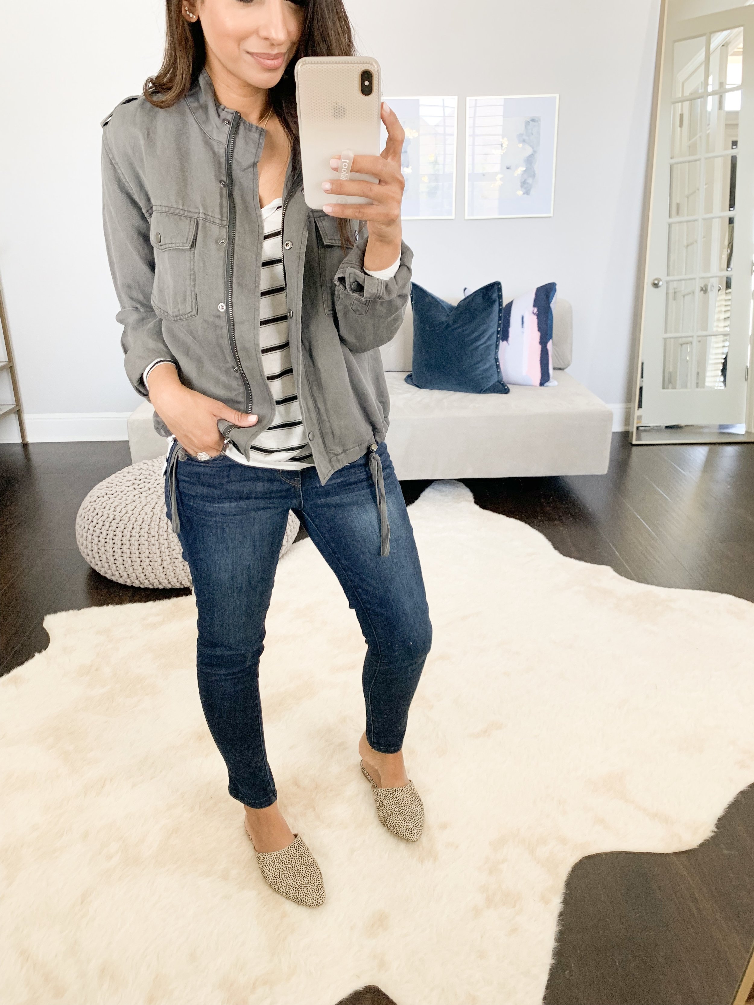  Utility Jacket (XS) // Jeans (TTS) // Mules (TTS but size up if between!) 